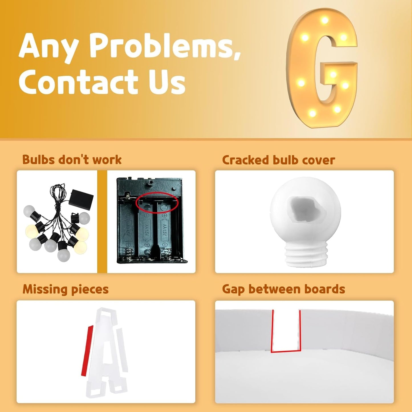 imprsv Marquee Light Up Letters, 3FT Mosaic Letters with Light for Baby Shower Graduation Party Decor, Large G for Engagement Wedding Party Decorations (Need to Assemble)