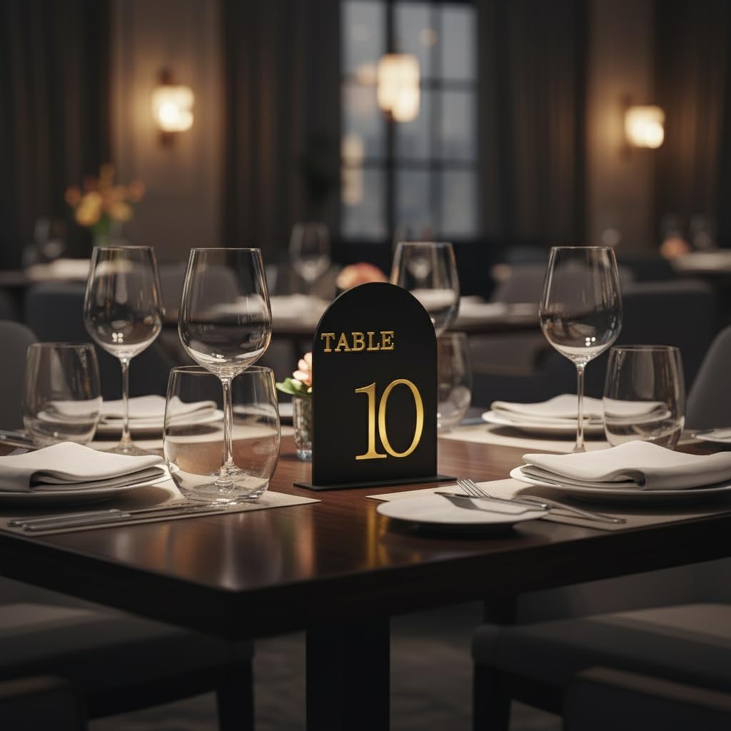 Arch Wedding Table Numbers 1-10 with Stands, 5" X 7" Double Sided Acrylic Wedding Sign Holders, Durable Non-Fading Table Number for Wedding Reception, Events, and Centerpieces