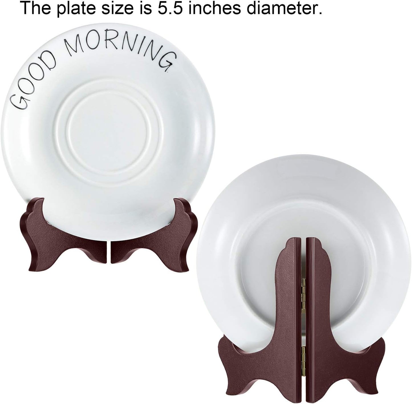 Tatuo 4 Packs Wooden Display Stand Decorative Plate Stands for Display Picture Frame Holder Easels