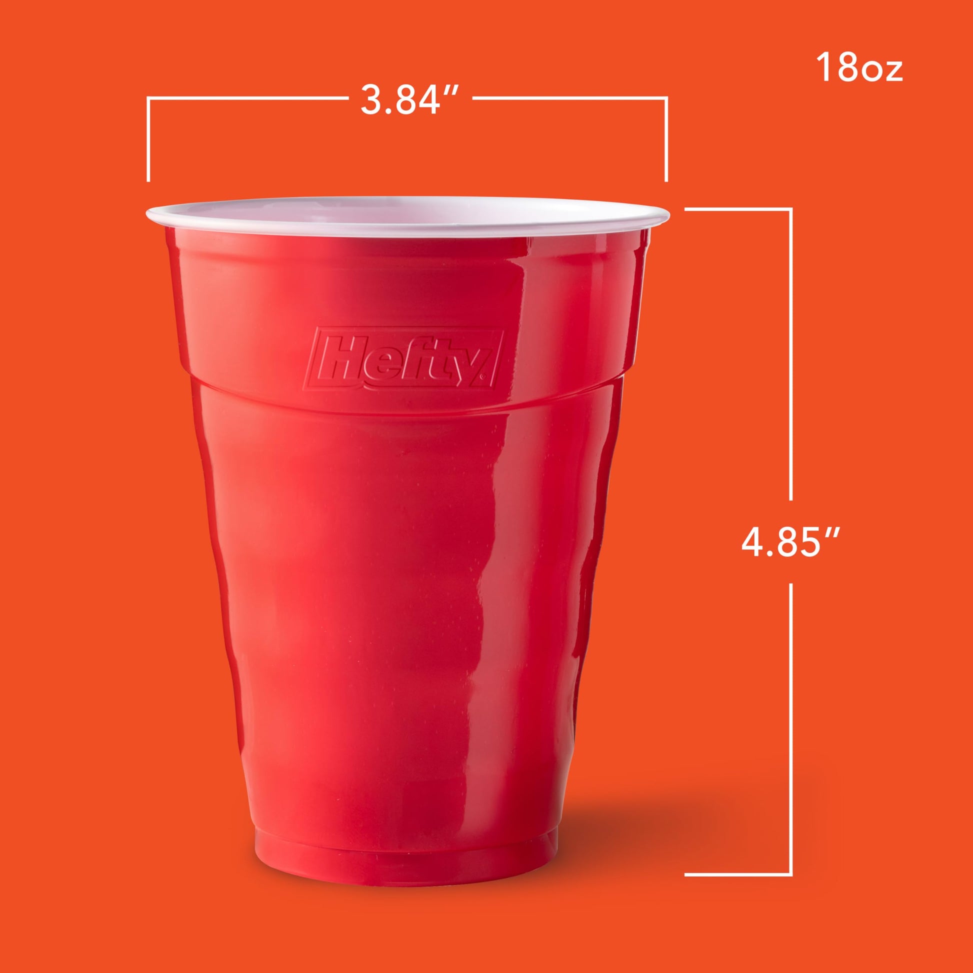 Hefty Party On Disposable Party Cups, Red, 18oz, 50ct