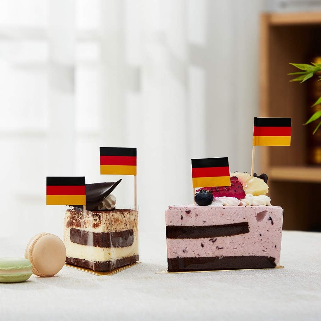 German Flag Germany Flag, Small Mini German Toothpick Flags for Food, Cupcakes, Cocktails, Appetizers, Bar Party Decorations