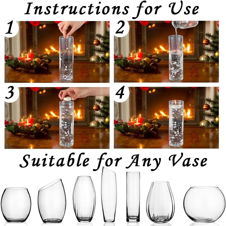 50pcs Pearls String Beads of Pearls, 10+5mm Pink Artificial Pearl String for Floating Candles Centerpieces, Vase Filler, Wedding Centerpiece Christmas Party Decor