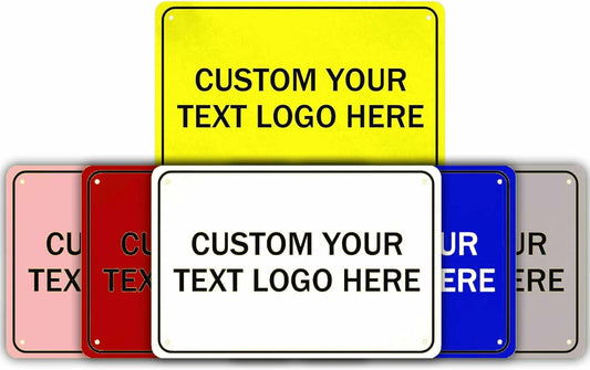 Custom Metal Signs, Personalize for Office, Home, Delivery - Your Image, Text, Photo, Pets, Kids Art - Made in USA