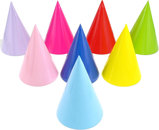 CANREVEL Party Hats for Kids and Adults, Birthday Party Headwear Supplies, Cone Hats Bulk for Girls Boy Women Men