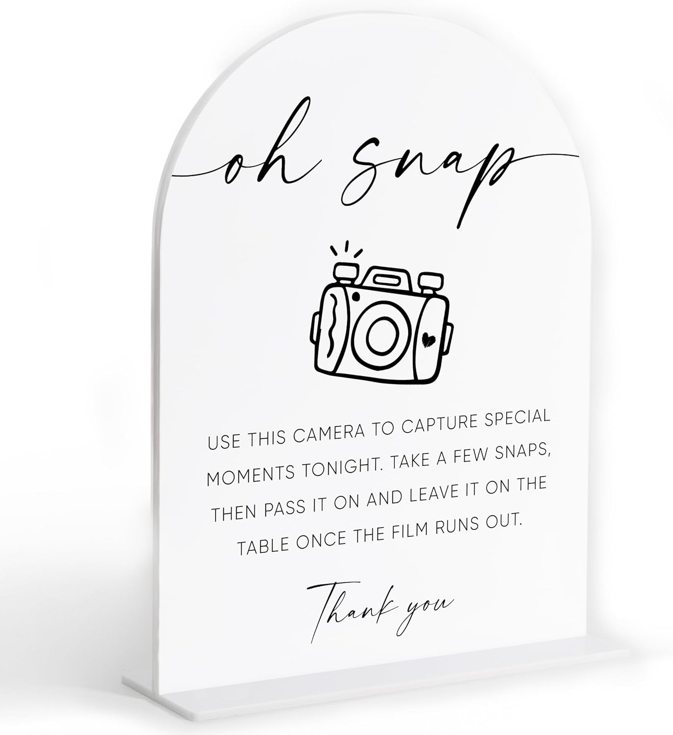 Disposable Cameras for Weddings Sign, White Arch Acrylic Sign, Wedding Reception Decorations, Bridal Shower Decor, Engagement Party Decor, Centerpiece Table Decorations Party for Bride and Groom-23