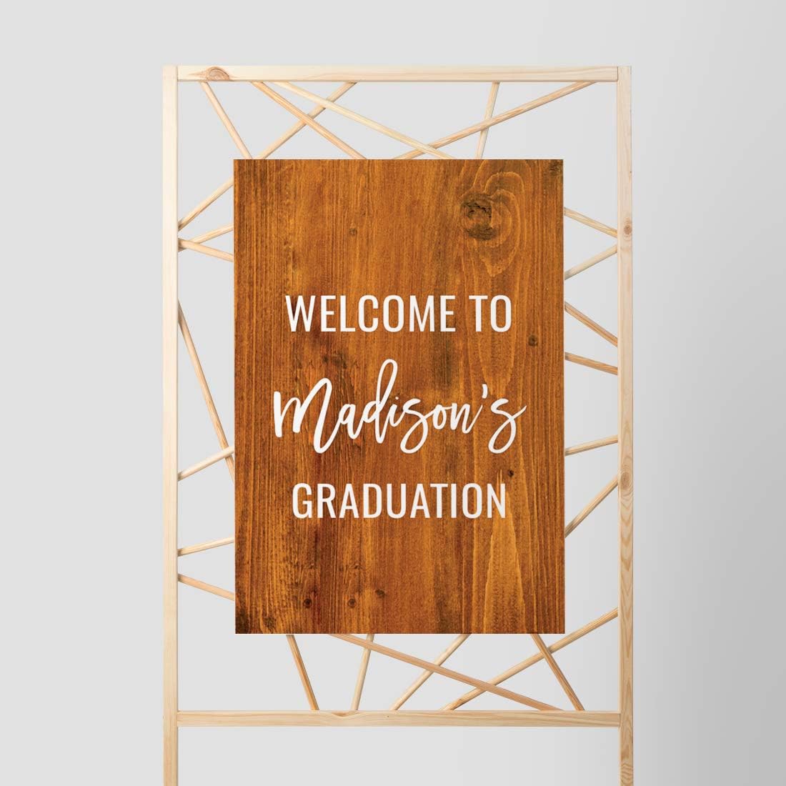 Andaz Press Personalized Extra Large Wedding Easel Board Party Sign, 12x18-inch, Rustic Barn Wood, Your Text Here, 1-Pack, Custom