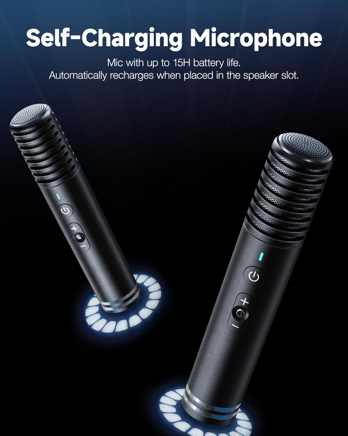 Ikarao Karaoke Machine with Lyrics Display Screen, KaraFun Prime, EQ, Autotune, Connect to TV, 2 Self-Charging Wireless Microphones, Karaoke System for Adults Kids, Portable Bluetooth Speaker for Home