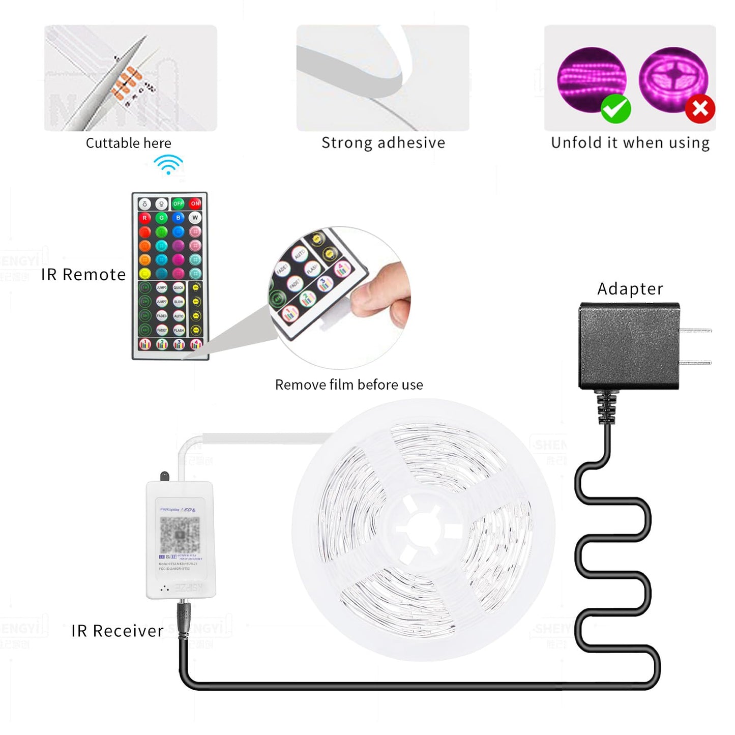 KSIPZE 100ft Led Strip Lights RGB Music Sync Color Changing Led Lights with Smart App Control