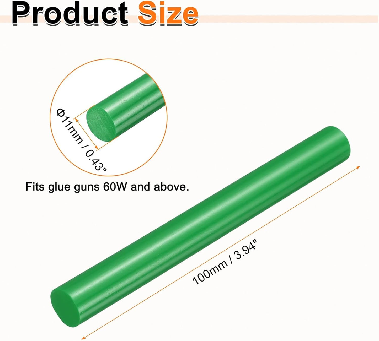 HARFINGTON 10pcs Hot Glue Sticks 0.43" Dia x 3.94" Long EVA Mini Hot Melt Adhesive Glue Stick for Hot Melt Gun Wood Plastic Glass Flowers Fabrics Foam, Deep Green