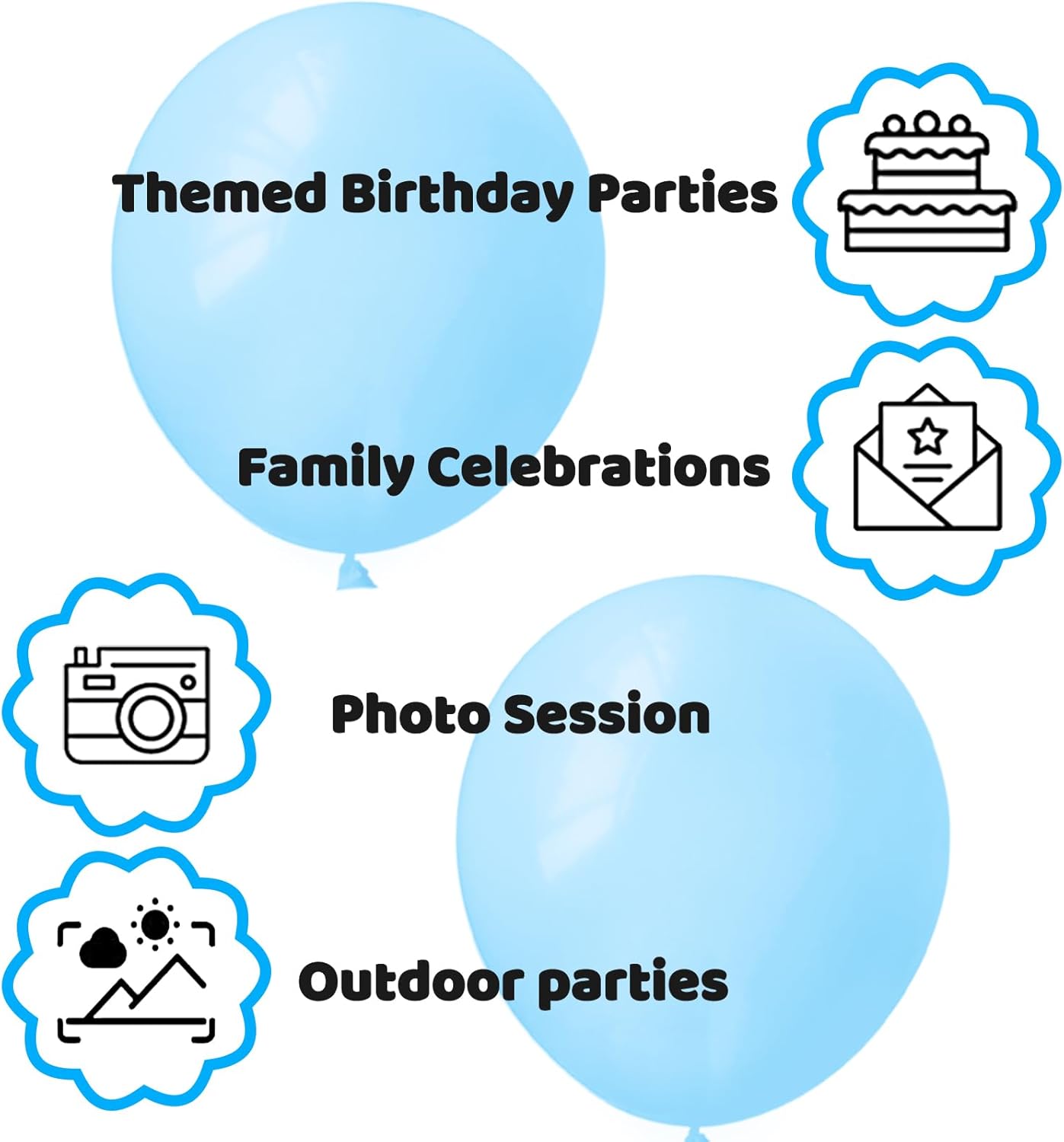 Light Blue Balloon 110pcs, Blue Latex Balloons12 inch for Birthday Wedding(with 2 Ribbons).