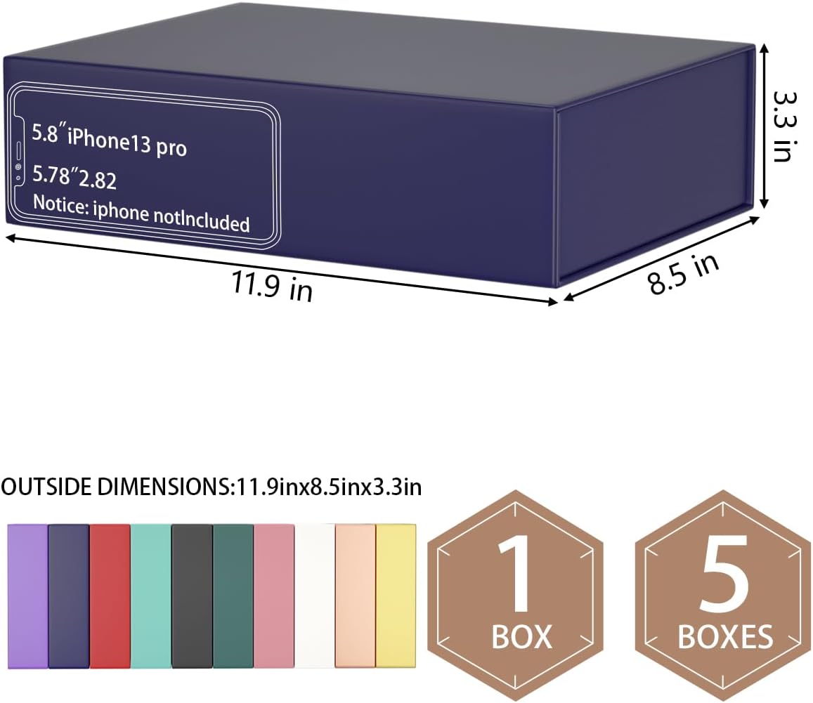 Blue Gift Boxes 11.9" x 8.5" x 3.3" with Magnetic Closure Lid Gift Box for Presents,Bridesmaid Gifts Boxe,Cute Boxes,Birthday Gift Box,Luxury for Gift Packaging, Magnetic Gift Boxe for Wrapping Gifts