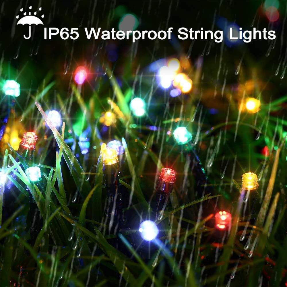 Toodour Solar Christmas Lights, 121ft 350 LED 8 Modes Outdoor Christmas String Lights, Waterproof Solar String Light for Xmas Tree, Fence, Holiday, Party, Balcony, Outdoo Xmas Decorations -Multicolor