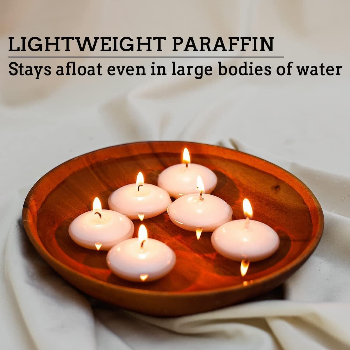 Floating Candles Set of 50, Unscented Dripless Wax Candles for Wedding, Pool Party, Home Decor Holiday & Dinner Centerpieces（2 Inch White）