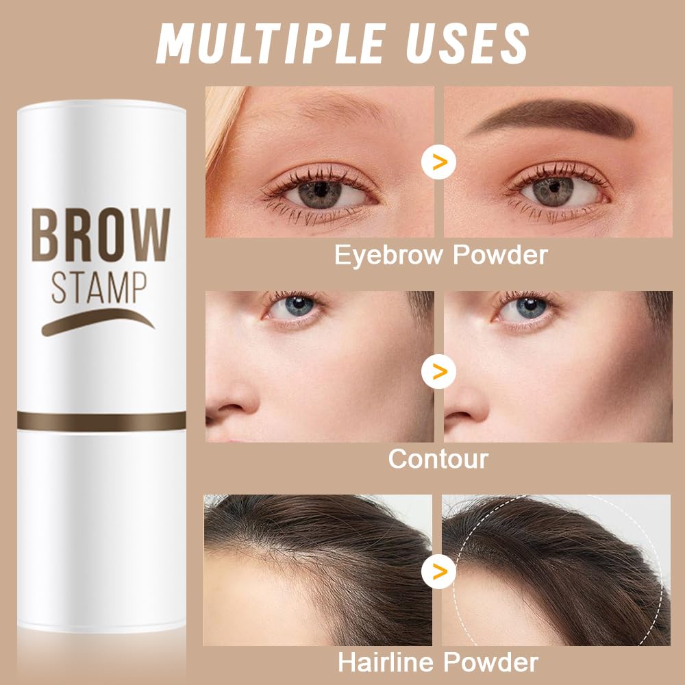 Eyebrow Stamp Stencil Set,Medium Brown eye brow stencil Shaping Kit, Long-Lasting Eyebrow Shaper for Women Girl, Cruelty-Free plantillas para la cejas