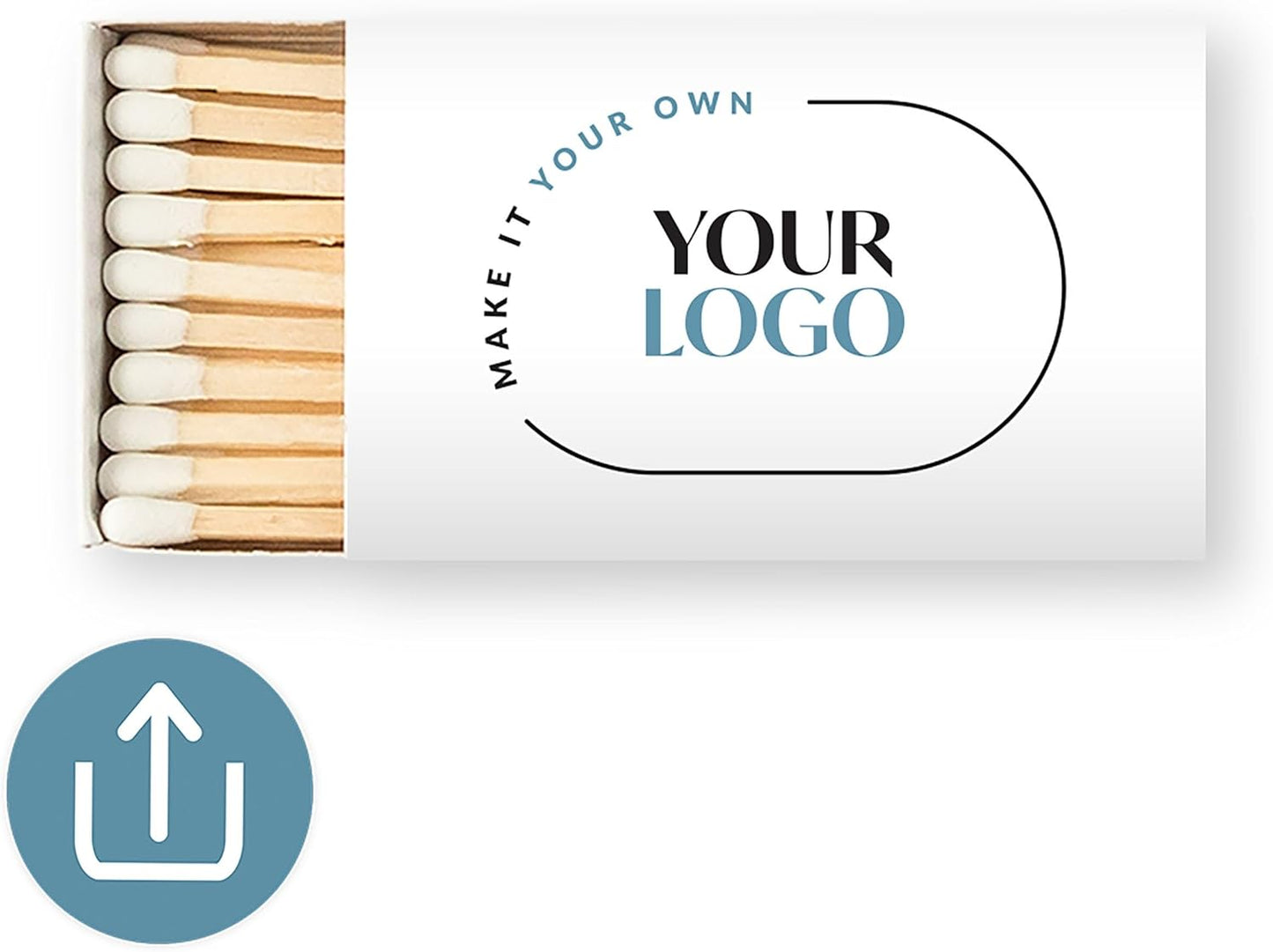 Weddingstar Matchboxes Stickers for Corporate Gift - Your Business Logo - Pack of 50 White