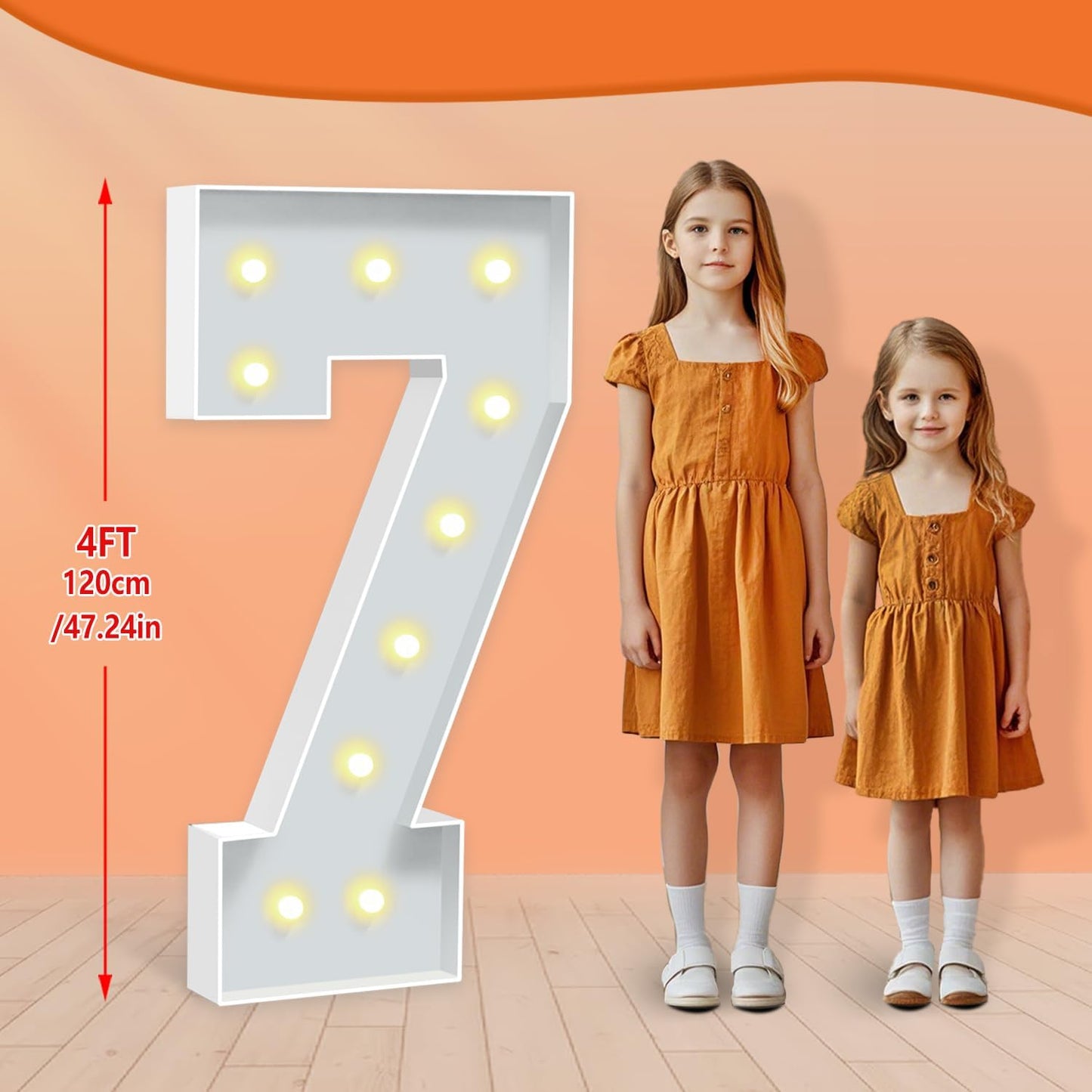 4FT Marquee Light Up Numbers 7, Warm White Marquee Numbers for 17th 70th Birthday Party Decor, LED Light Numbers for Graduation, Wedding, Engagement, Holiday Party Backdrop Arch Decoration