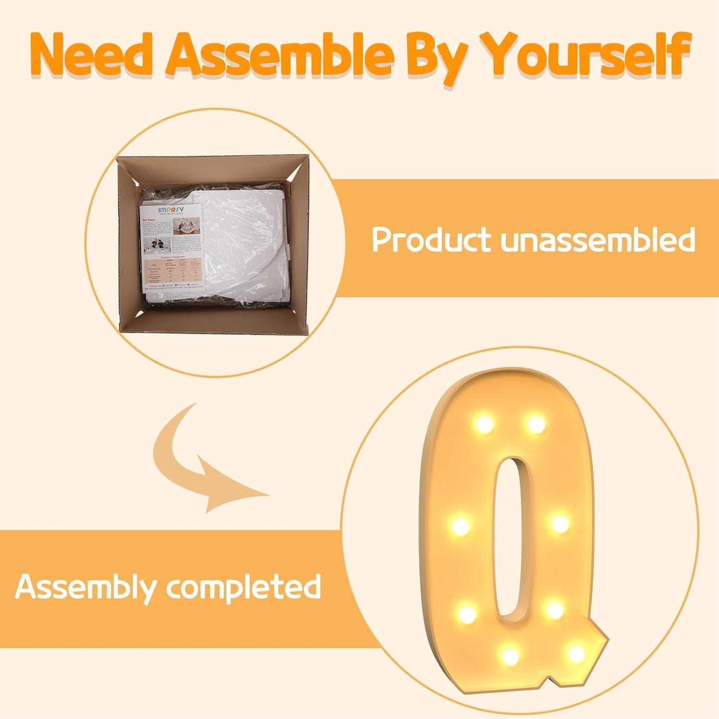 Marquee Letters 3 Feet Tall Large Light Up Letters Q Happy Birthday Decorations Marry Me Engagement Party Decor Yellow Light Birthday Decorations Balloon Arch Kit Foam Sign Q