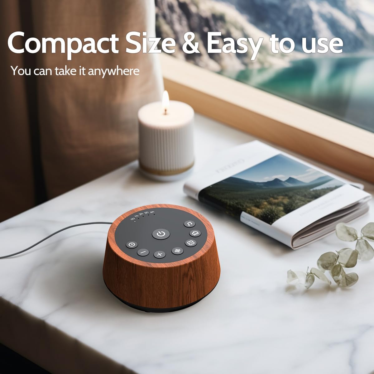 Color Noise Sleep White Noise Sound Machines 25 Soothing Sounds 32 Volume Levels 5 Timers and 4 Sound Categories Memory Function for Everyone, WOOD