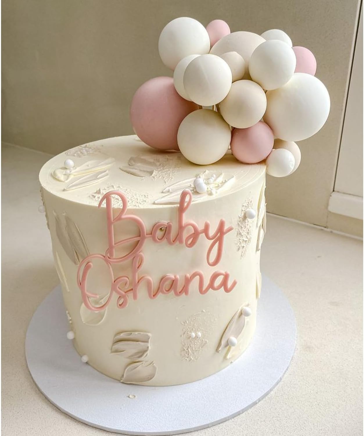 ASTARON 20 Pcs Ball Cake Topper Decorations Mini Balloons Cake Topper Sticks White Balls Cake Picks Cake Topper Balls Cake Decorations for Wedding Birthday Cake Decorations