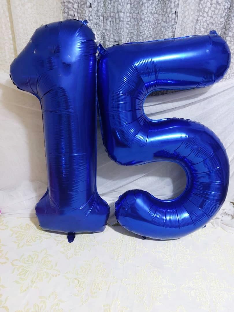 Number Balloons 5 Balloon Blue Birthday Decorations for Men Party, 40 Inch