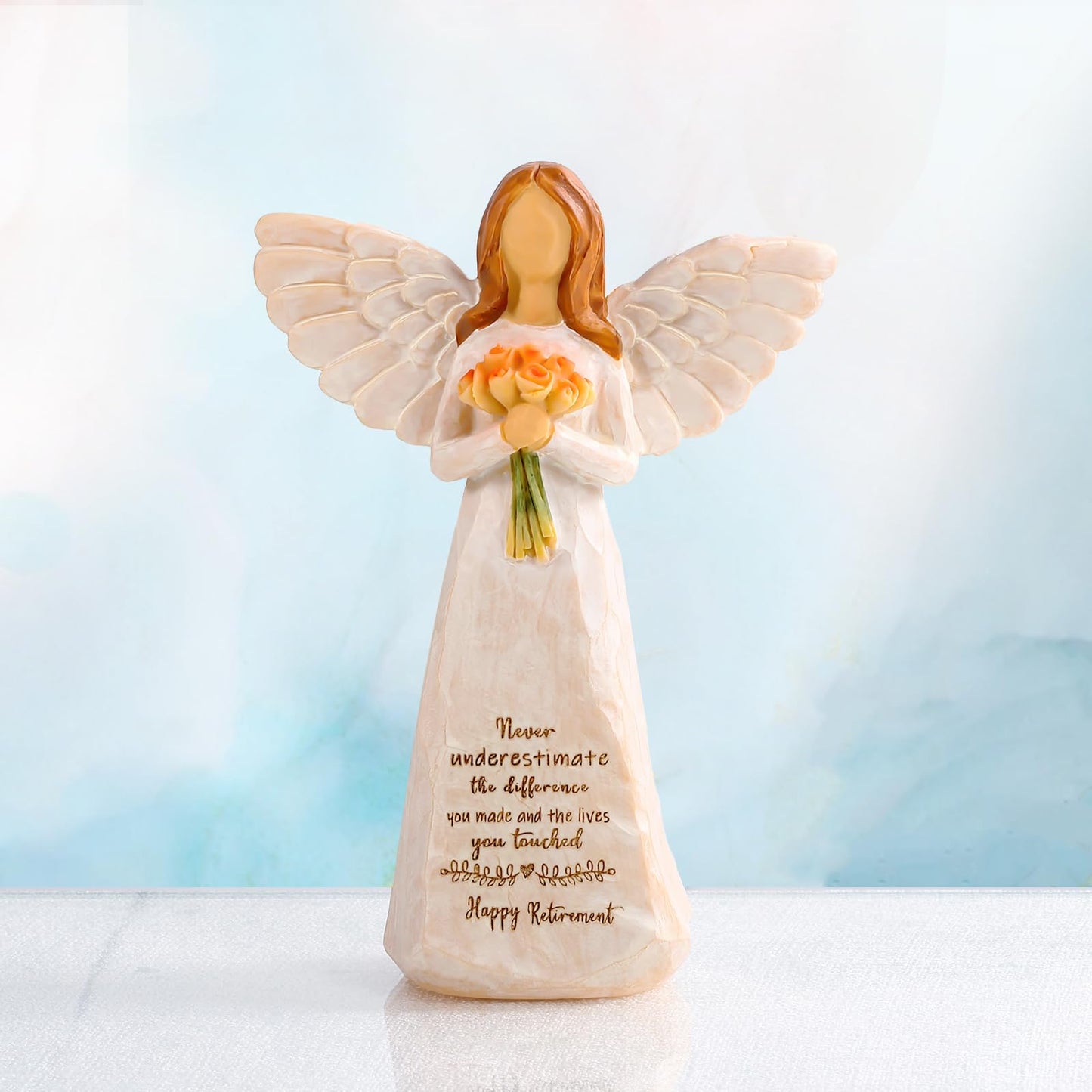 Retirement Gift for Woman, 5.5” Resin Angel Figurine - Retirement Gifts