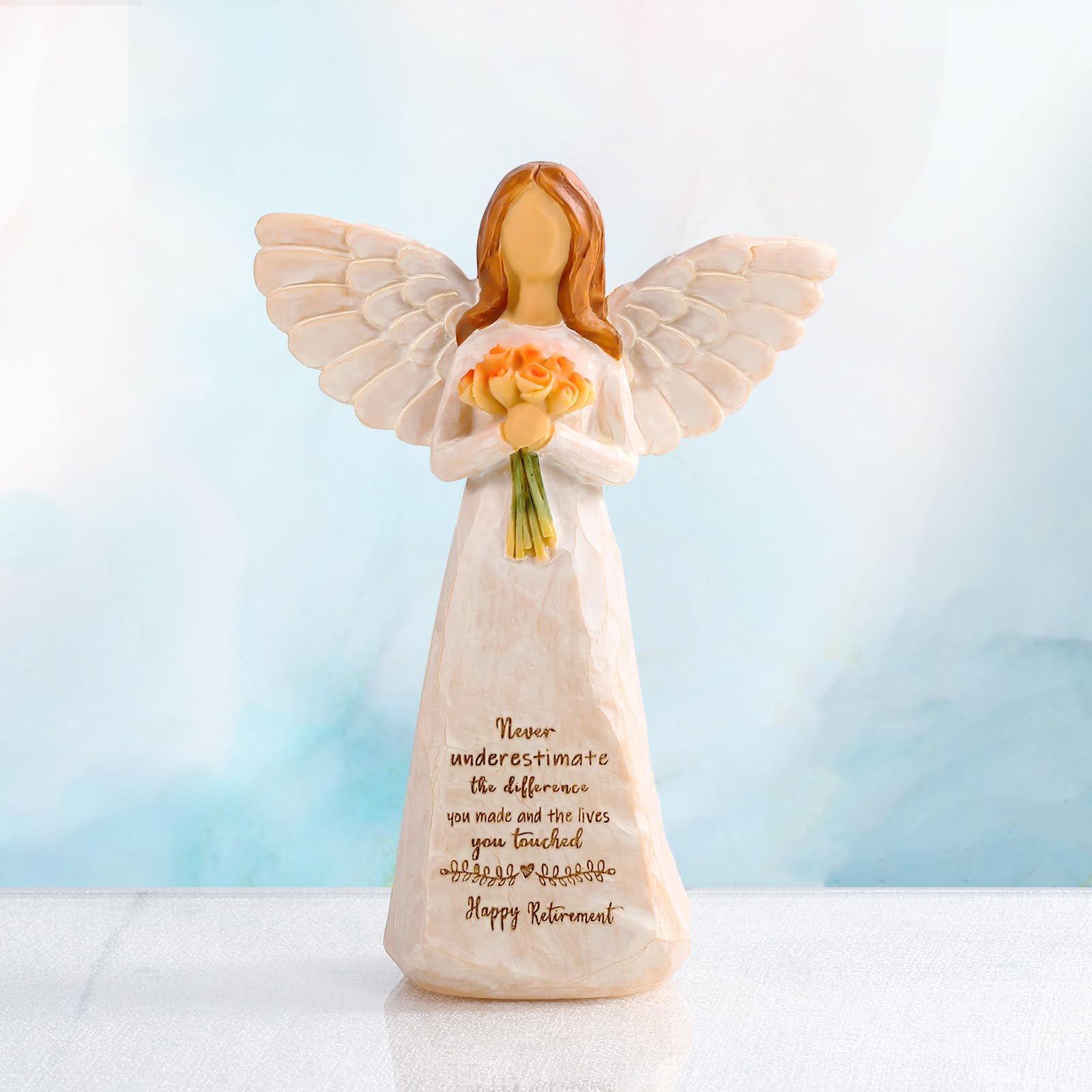 Retirement Gift for Woman, 5.5” Resin Angel Figurine - Retirement Gifts