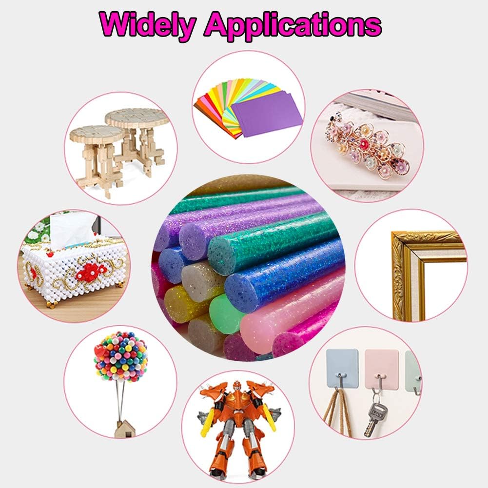 Glitter Hot Glue Sticks for Hot Glue Gun 14 Colors 84 Pack Bulk Colored Glitter Glue Stick for Mini Glue Gun Sticks 7mm 100mm Mini Glue Sticks for DIY Art Craft Repair Colored Hot Glue Gun Sticks