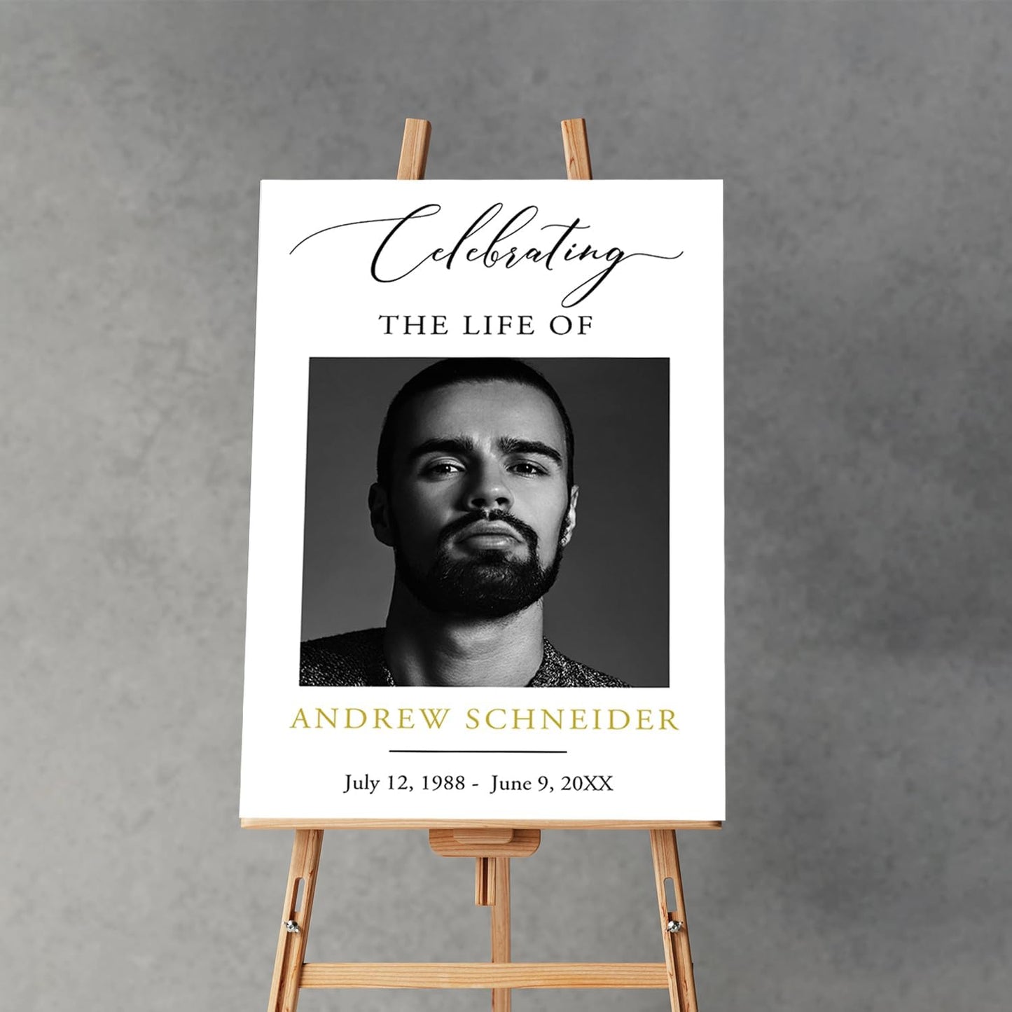 Funeral Welcome Sign, Obituary Template, Minimalist Funeral decor, Celebrating the Life Sign, Large Memory Board, Funeral Easel Welcome Sign, Funeral program, Simple Funeral Welcome Board