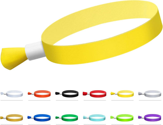 Green-Power America 100 Pcs Cloth Event Wristbands, Event Wristbands, Colored Wrist Bands for Events, for Lightweight Concert Wrist Strap for Activities, Party Bracelets for Events (Color : Yellow)