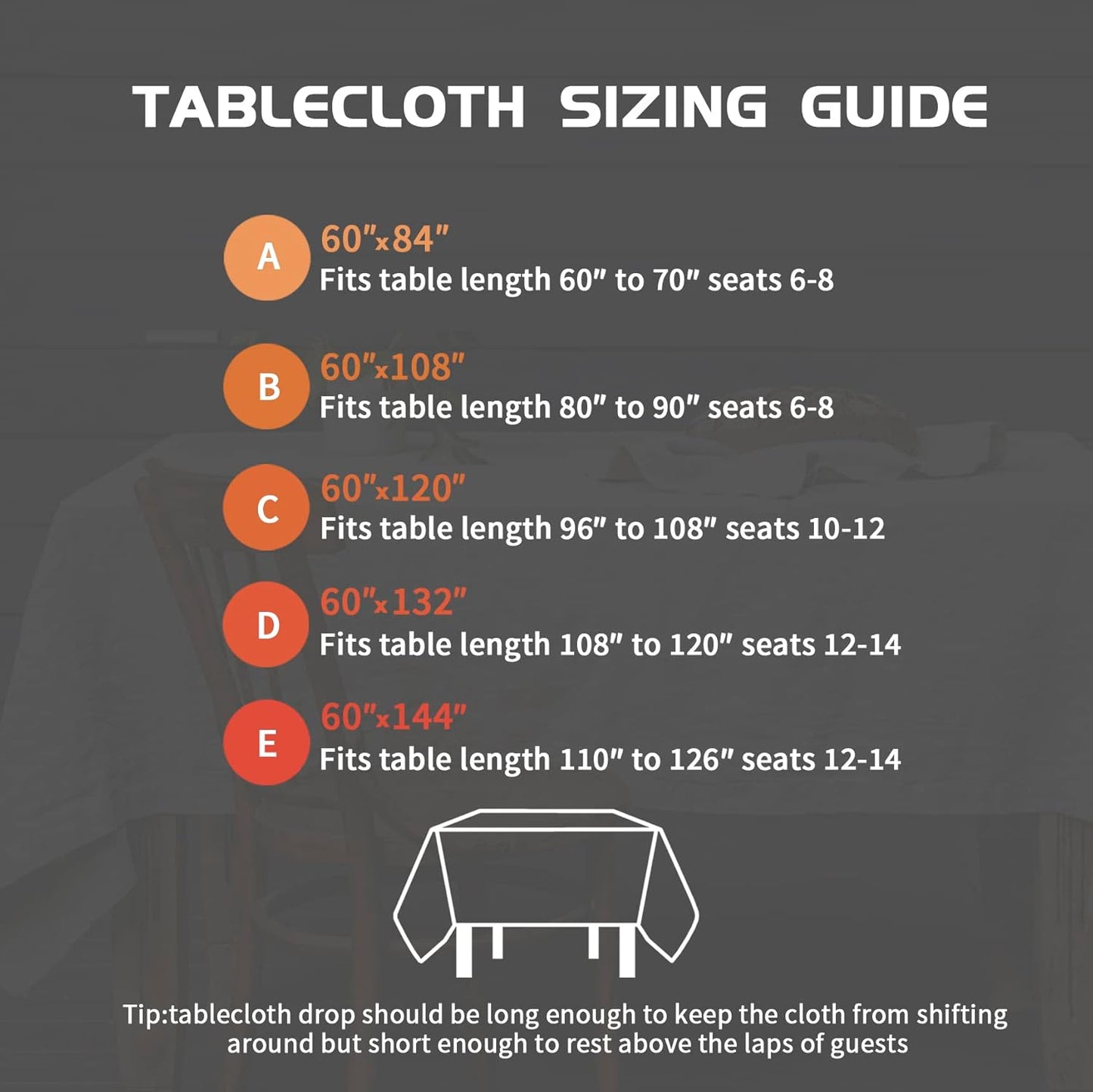 EVERLY 100% Pure Linen Rectangle Tablecloths 60x84Inches for Dining,Buffet Parties,Picnic,Events,Weddings and Restaurants,Decorative Halloween,Thanksgiving Machine Washable Tablecloths-Light Grey