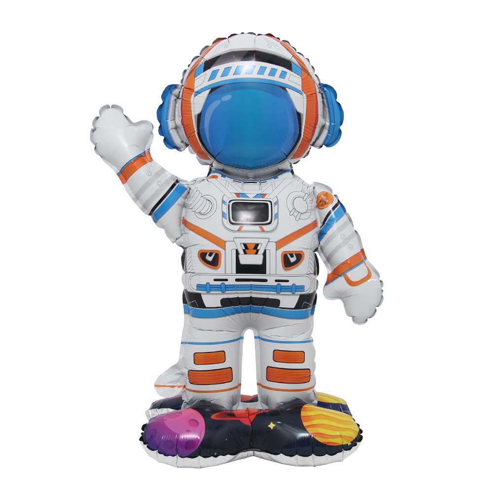 Inflatable Spaceman Astronaut Balloons Base Standing Foil Balloon Boys Space Theme Birthday Party
