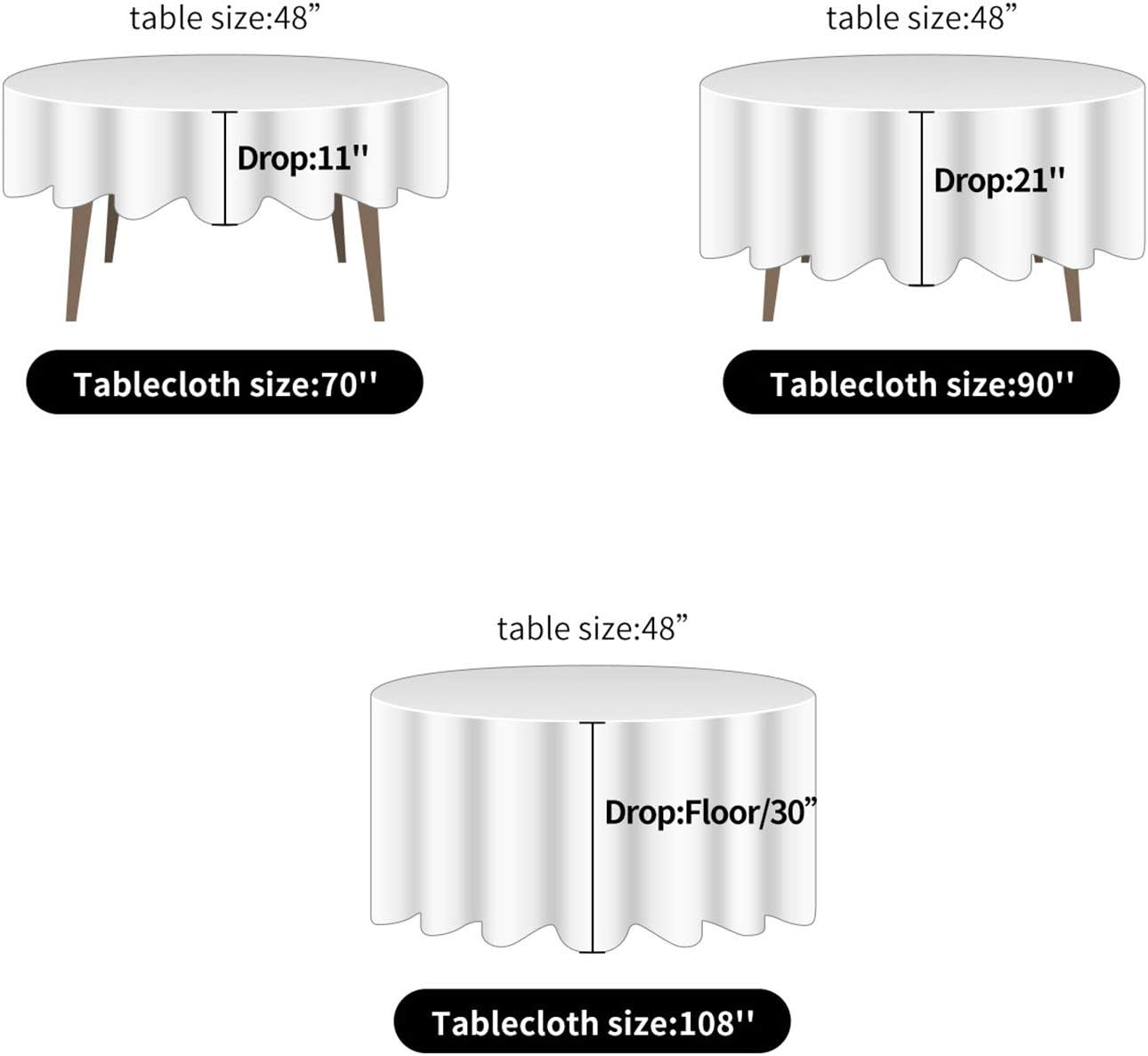 Ascoza 2pack 70 Inch Peacock Blue Round Tablecloth in Washable Polyester Fabric for Wedding/Banquet/Restaurant/Parties…