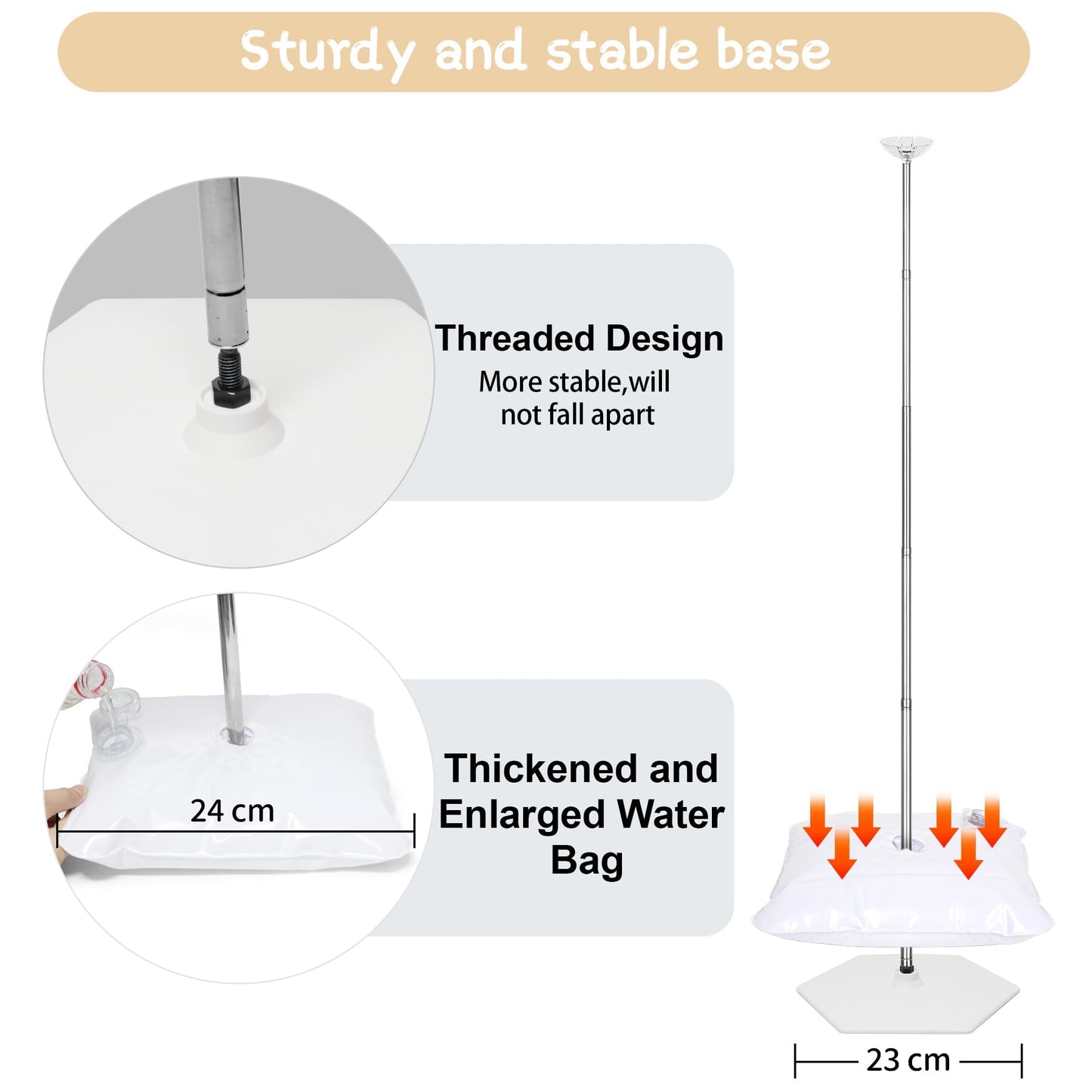 Toosci 2 Sets Balloon Column Stand Kit with Reusable Metal Telescopic