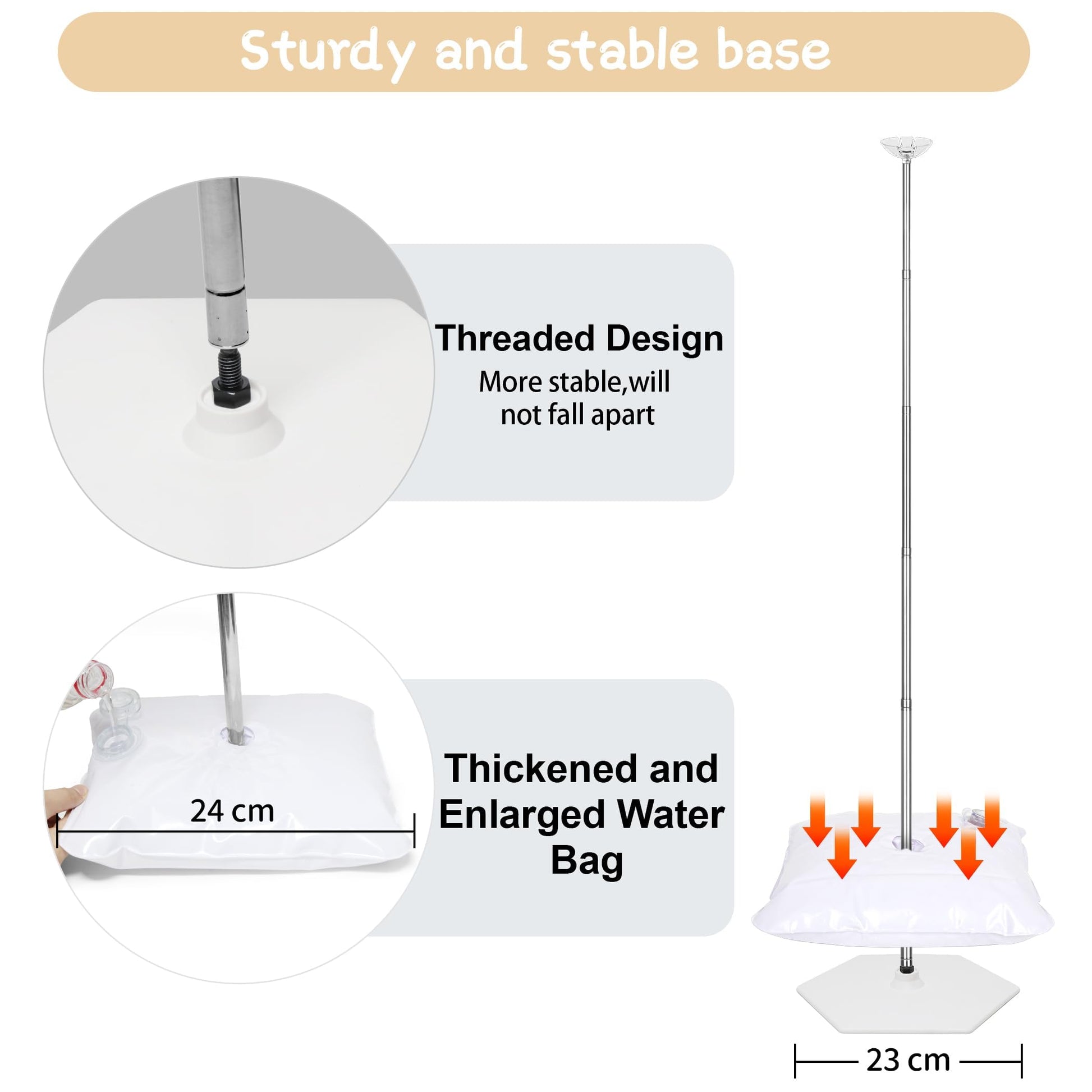 Toosci 2 Sets Balloon Column Stand Kit with Reusable Metal Telescopic