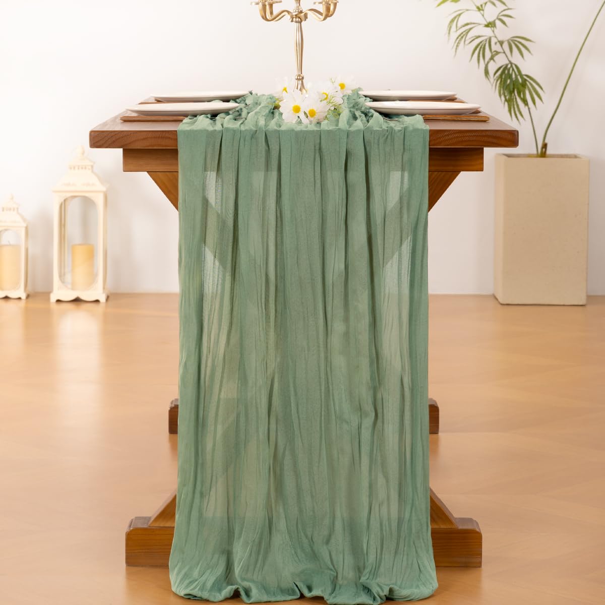 Cheesecloth Table Runner Summer Boho Wedding Birthday Party Home Decor