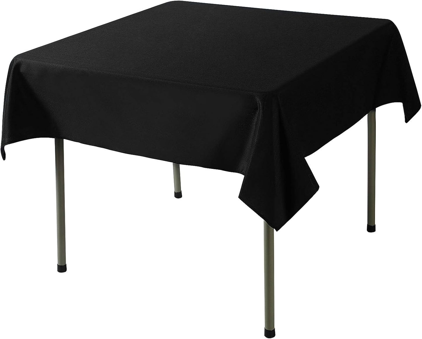 Cupuamon Square Tablecloth 52x52 inch Washable Polyester Fabric Table Cloth for Wedding Party Dining Banquet Decoration（52x52,Black）