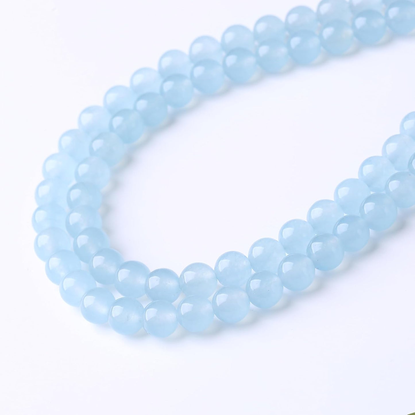 Ice Blue Chalcedony Stone Beads Gemstone Round Crystal Energy Jade Beads Stone Beads for Jewelry Making DIY Bracelet Necklace Jewelry Making 1 Strand 15.5inch 4MM
