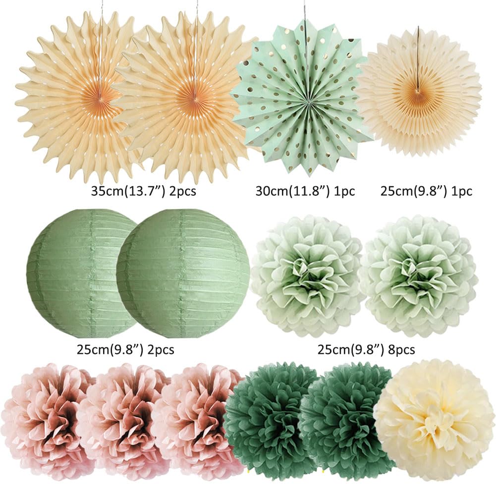 Sage Green and Dusty Pink Party Decorations Retro Olive Sage Green and Dusty Rose Party Decorations