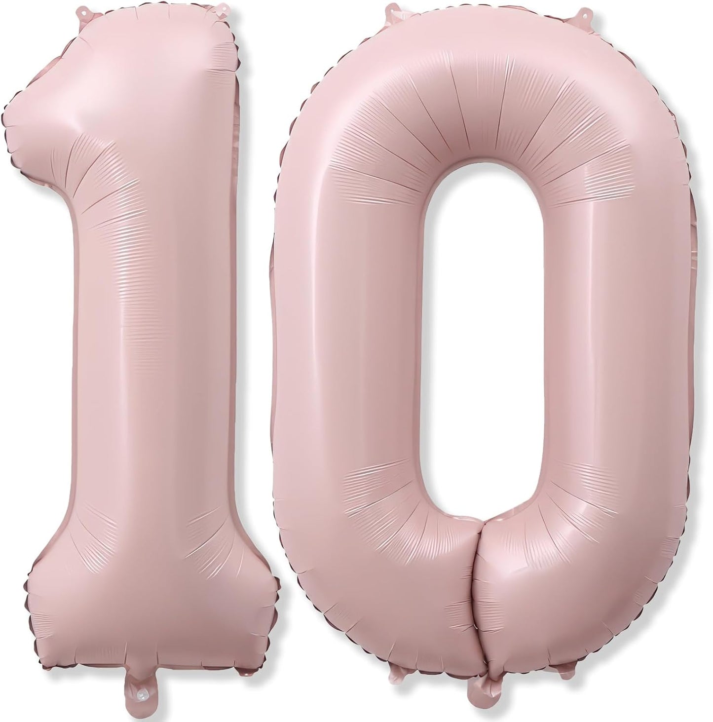 Pastel Pink Balloons Number 10, 40 Inch Foil Number 1 & 0 Balloons for 10 Year Old Birthday Decorations, Self Inflating Blush Dusty Pink Balloon for Girls 10th Birthday Party Anniversary Decorations
