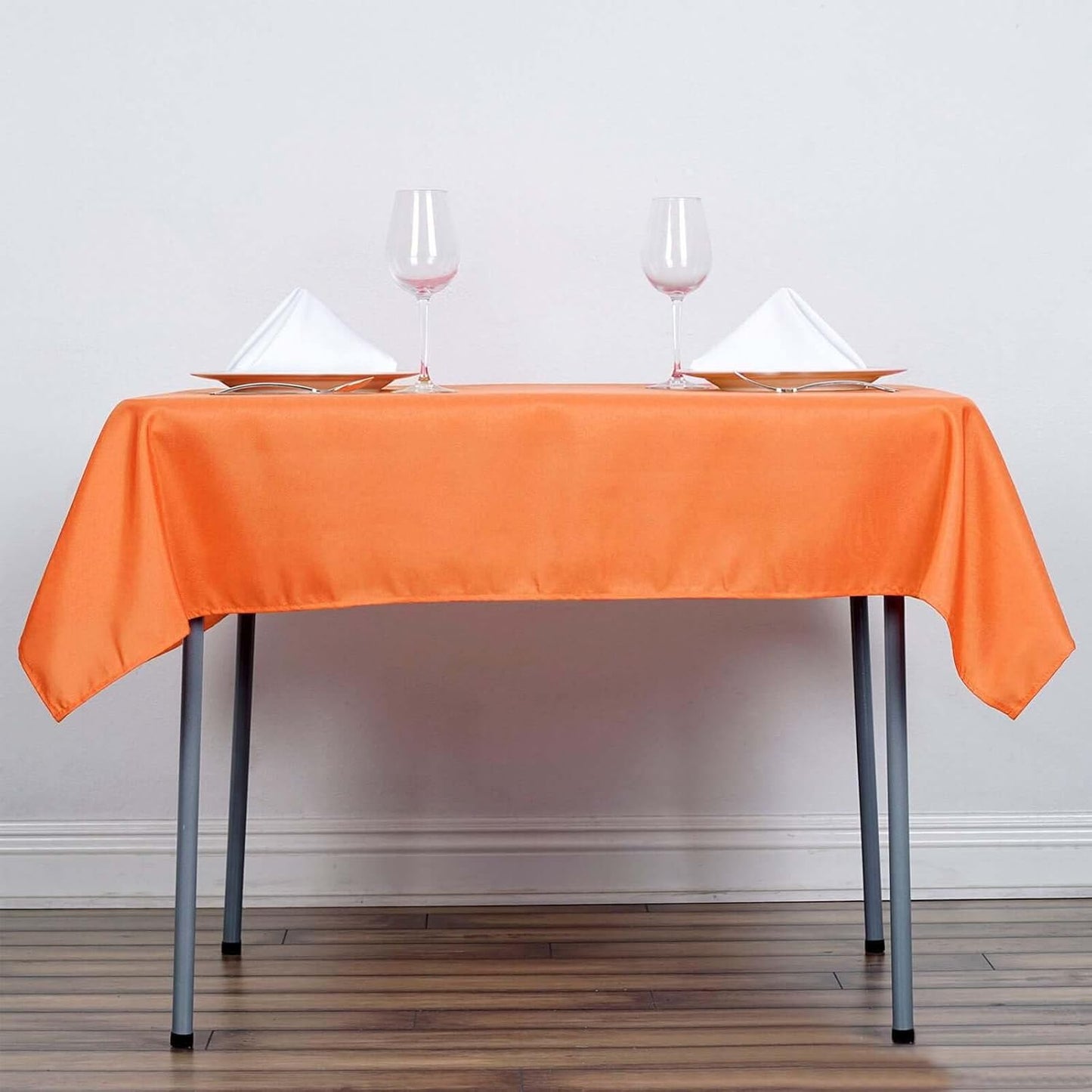 Efavormart 54x54 Orange Wholesale Linens Seamless Polyester Square Linen Tablecloth for Wedding Banquet Party Restaurant