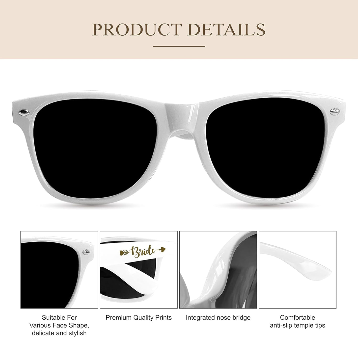 LADY&HOME 10 Pack Bachelorette Sunglasses,Bride Bridesmaid Sunglasses for Bachelorette Party Favors Bridesmaid Proposal Gifts (Multicolor)