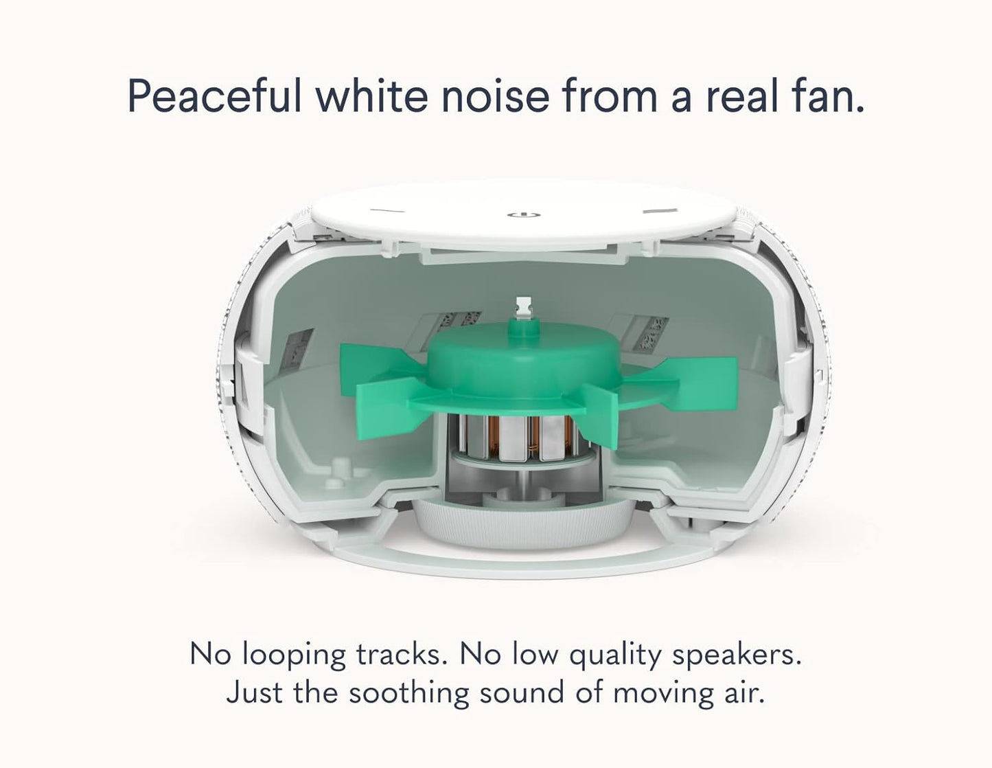 SNOOZ Pro - Smart White Noise Machine & Travel Case - Real Fan Inside, Non-Looping White Noise, Adjustable Tone & Volume - App-Based Remote Control & Sleep Timer (Cotton)