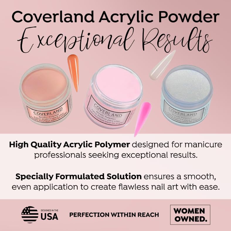 Tones Coverland Acrylic Nail Powder "Lemon Slice" - Limited Edition Acrylic Powder for Nail Design, Sculpting, and Masking Nail Bed Imperfections - Professional Acrylic Nail Supplies - (1.5 Oz)