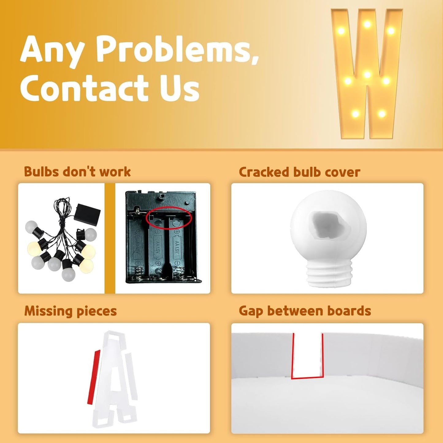 imprsv Marquee Light Up Letters, 3FT Mosaic Letters with Light for Baby Shower Graduation Party Decor, Large W for Engagement Wedding Party Decorations (Need to Assemble)