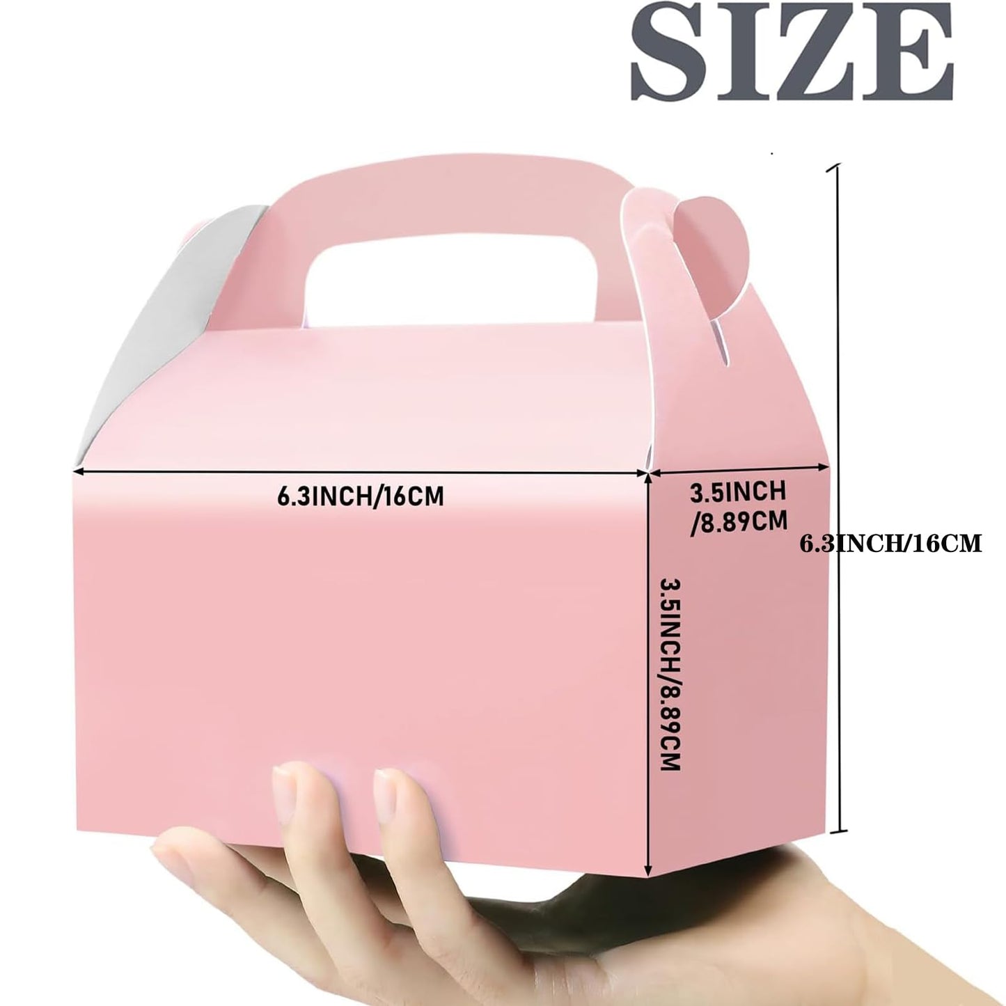 Oletx 30Pcs Pink Party Favor Treat Boxes Goodie Gable Paper Gift Box