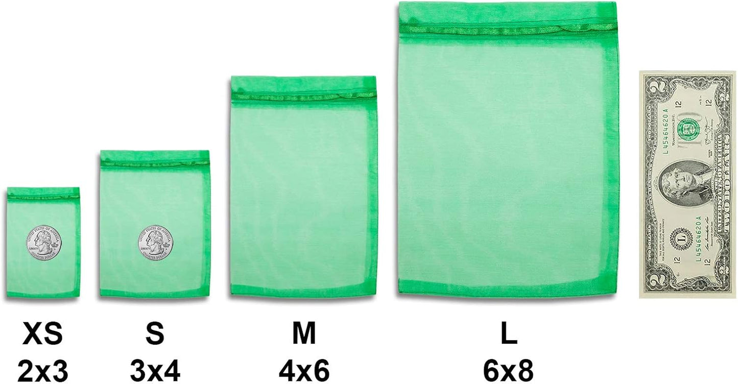 TheDisplayGuys 100-Pack 4x6 Light Green Sheer Organza Gift Bags with Drawstring, Jewelry Candy Treat Wedding Party Favors Mesh Pouch