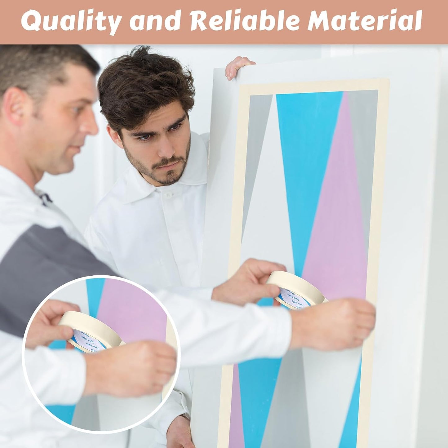 Masking Tape Bulk General Purpose Masking Painting Tape 55 Yards for Painting Home Office School Stationery Arts Crafts Basic Use, Easy Removal(72 Rolls,1 Inch)