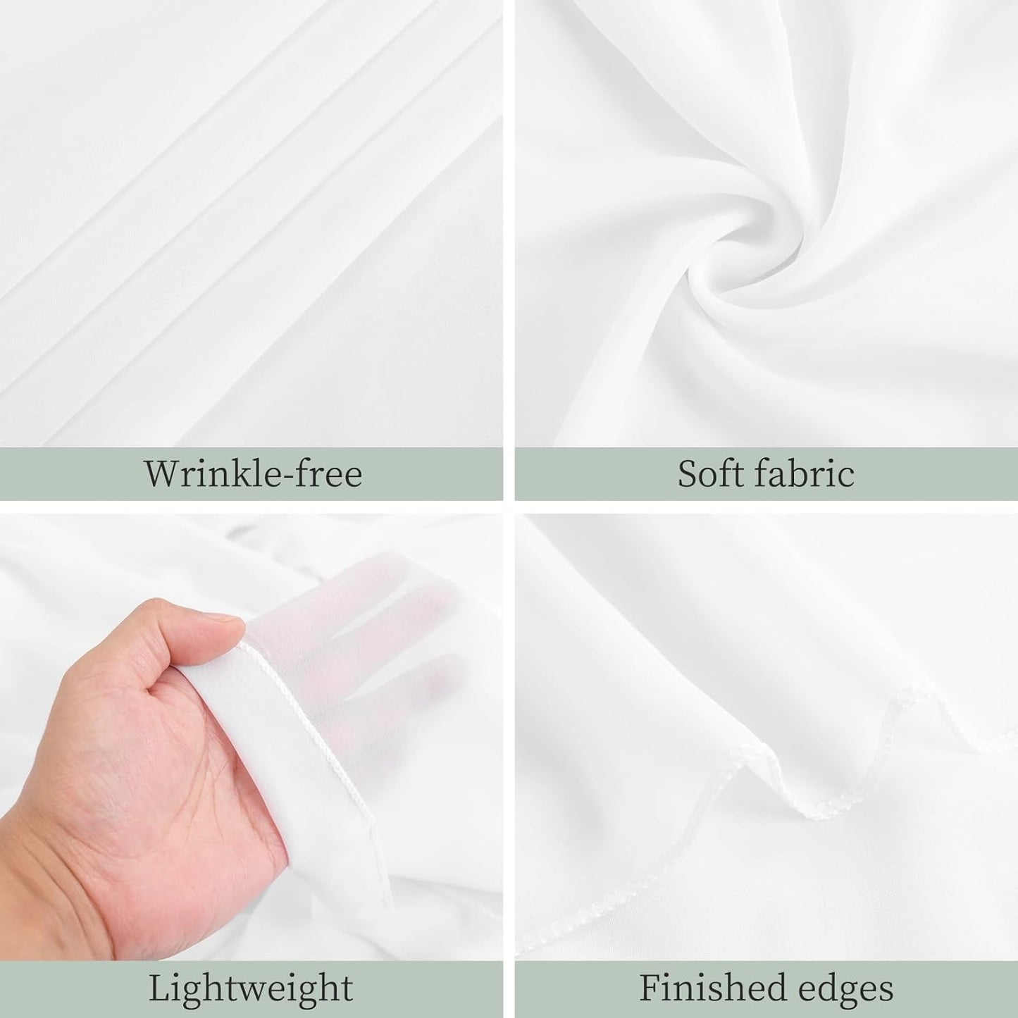 6 Panels White Ceiling Drapes 5ftx20ft Extra Long Wedding Ceiling Drapes Chiffon Fabric Arch Draping Sheer Curtains Soft Drapery Draping Wedding Ceiling Decorations for Party Ceremony Stage Swag
