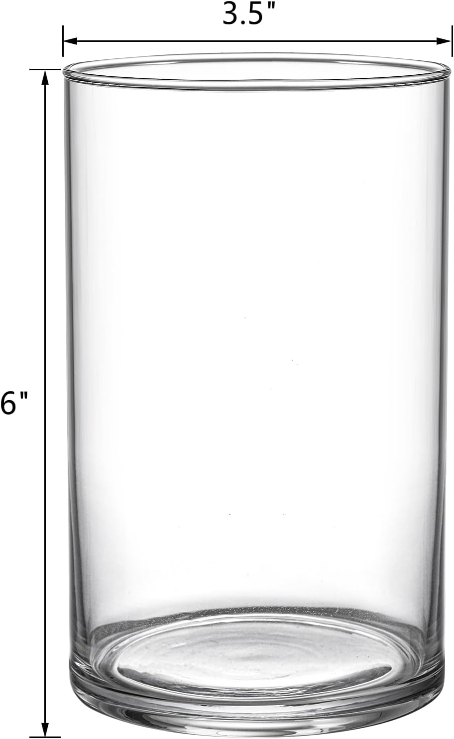 Frcctre 8 Pack 6 Inch Glass Cylinder Vases, Clear Glass Vases Floating Hurricane Candle Holders Flower Vase for Wedding Centerpieces and Home Decoration