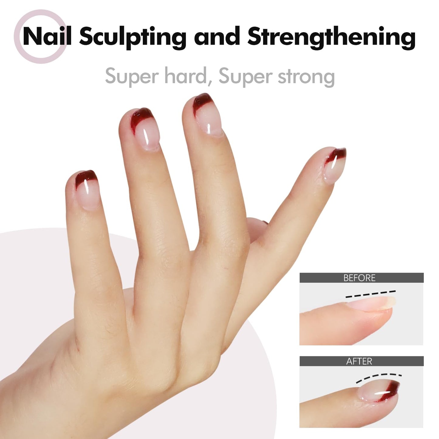 FZANEST Heat-Free Builder Hard Gel Hema-Free Nude Pink Nail Strengthening Extension Sculpting Color UV Gel for Nails #03